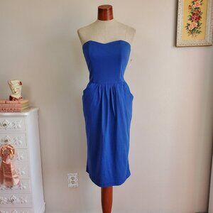 Vintage Victoria's Secret Blue Strapless Summer Dress